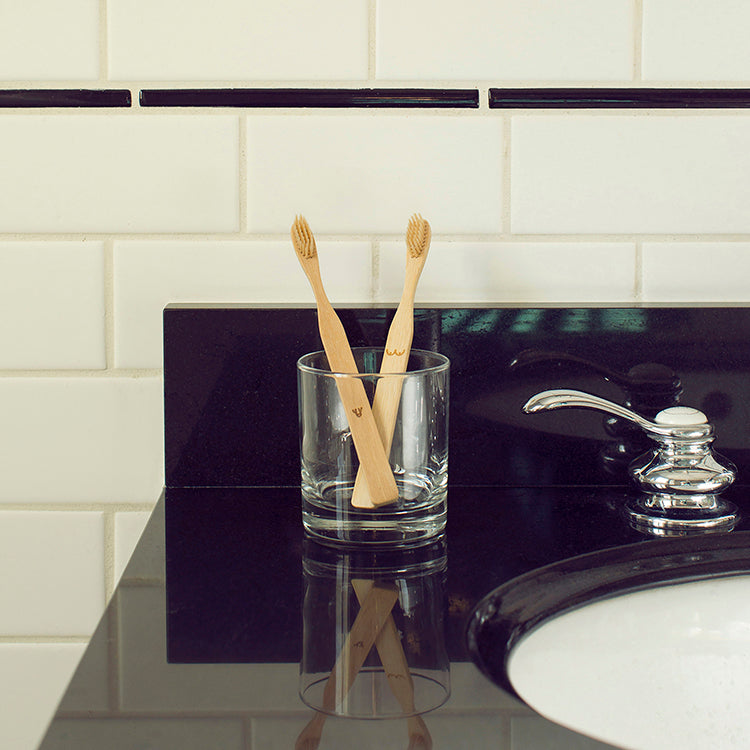His & Her Bamboo Toothbrush Set