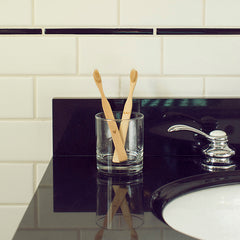 His & Her Bamboo Toothbrush Set