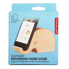 Elephant Beechwood Phone Stand