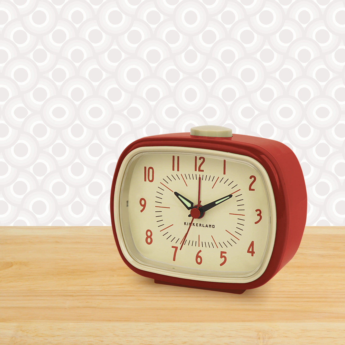 Retro Alarm Clock + Red – Kikkerland B.V