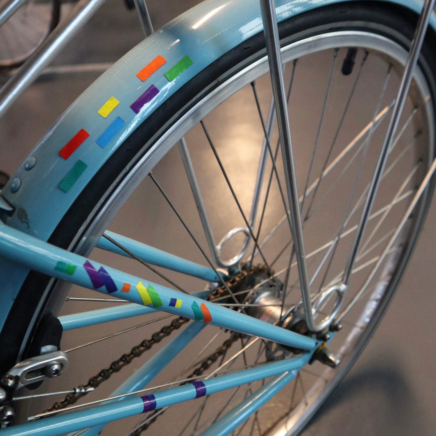Rainbow Blocks Reflect Bike Stickers