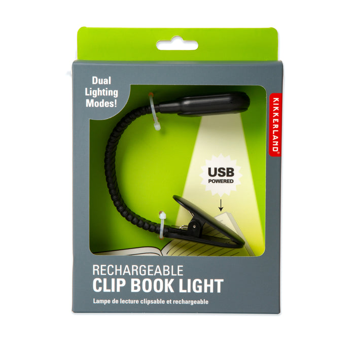 Rechargeable Clip Book Light Black