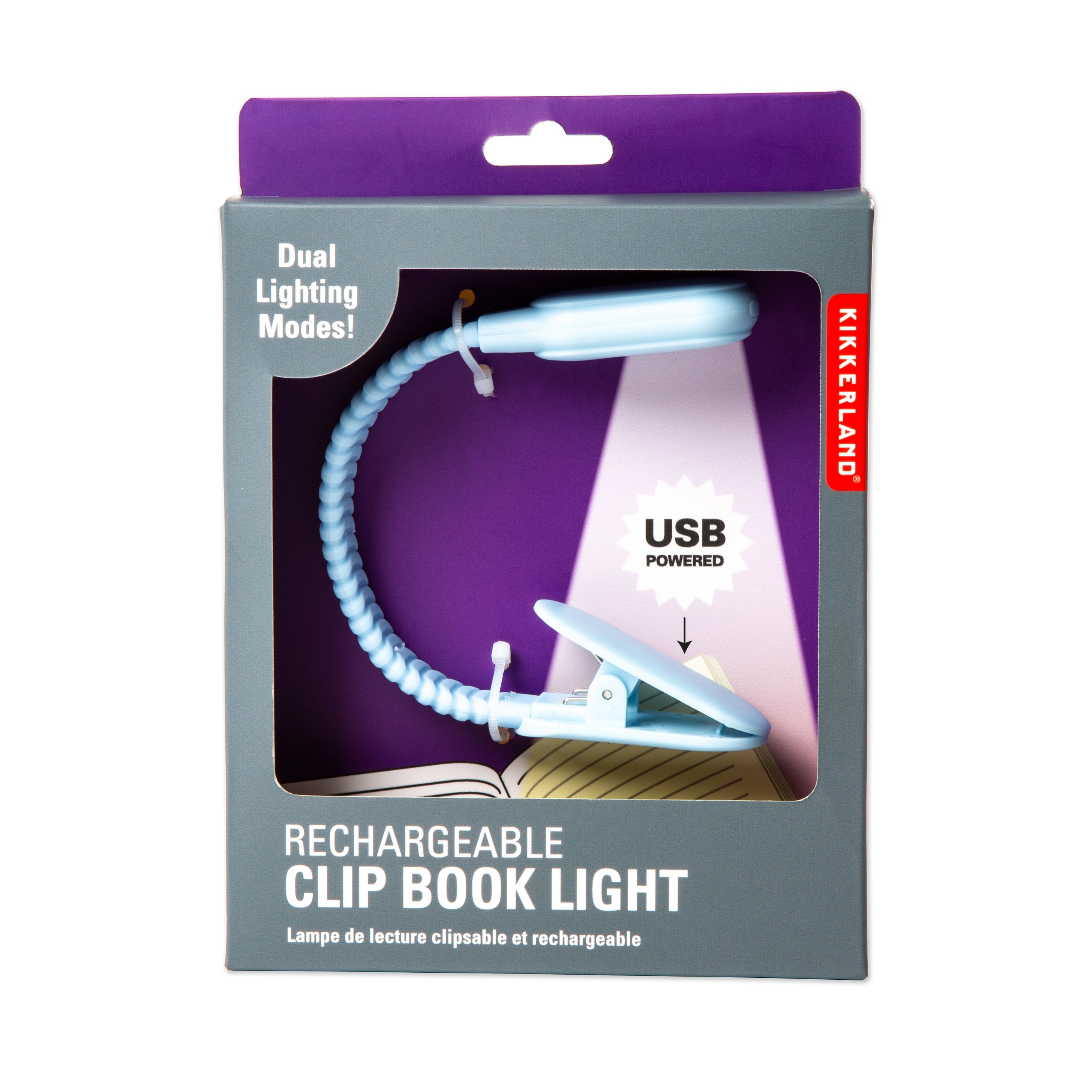 Rechargeable Clip Book Light Blue — Kikkerland B.V