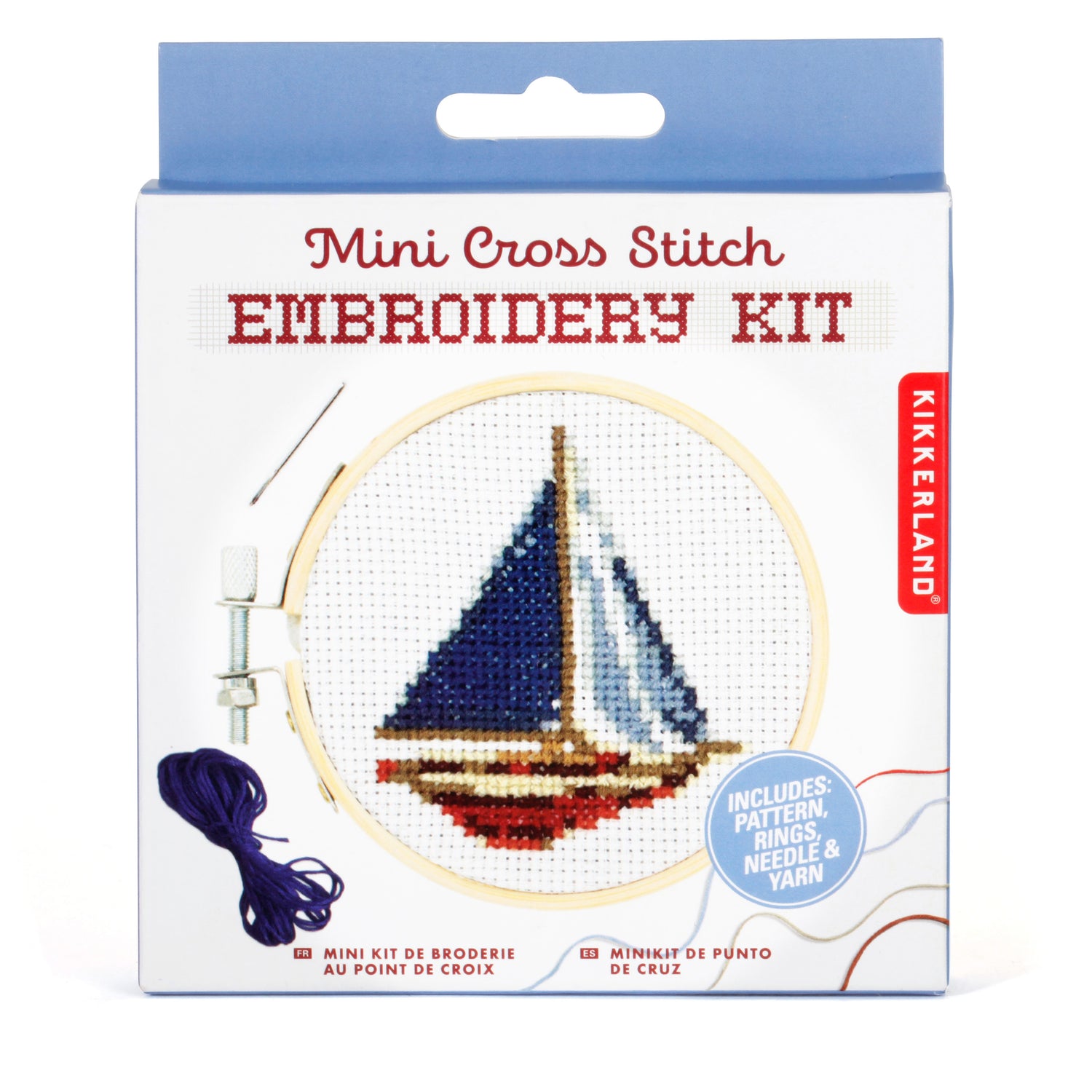 MiniCrossStitch Embroidery Sailboat
