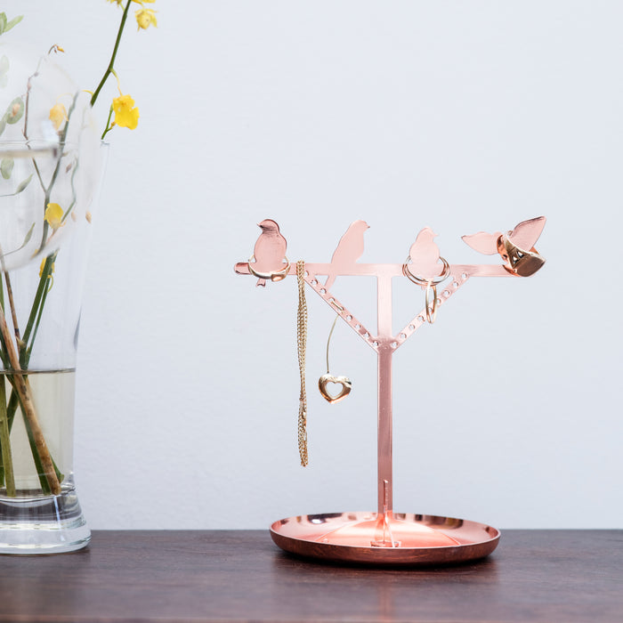 Copper Bird is the Word Jewelry Stand