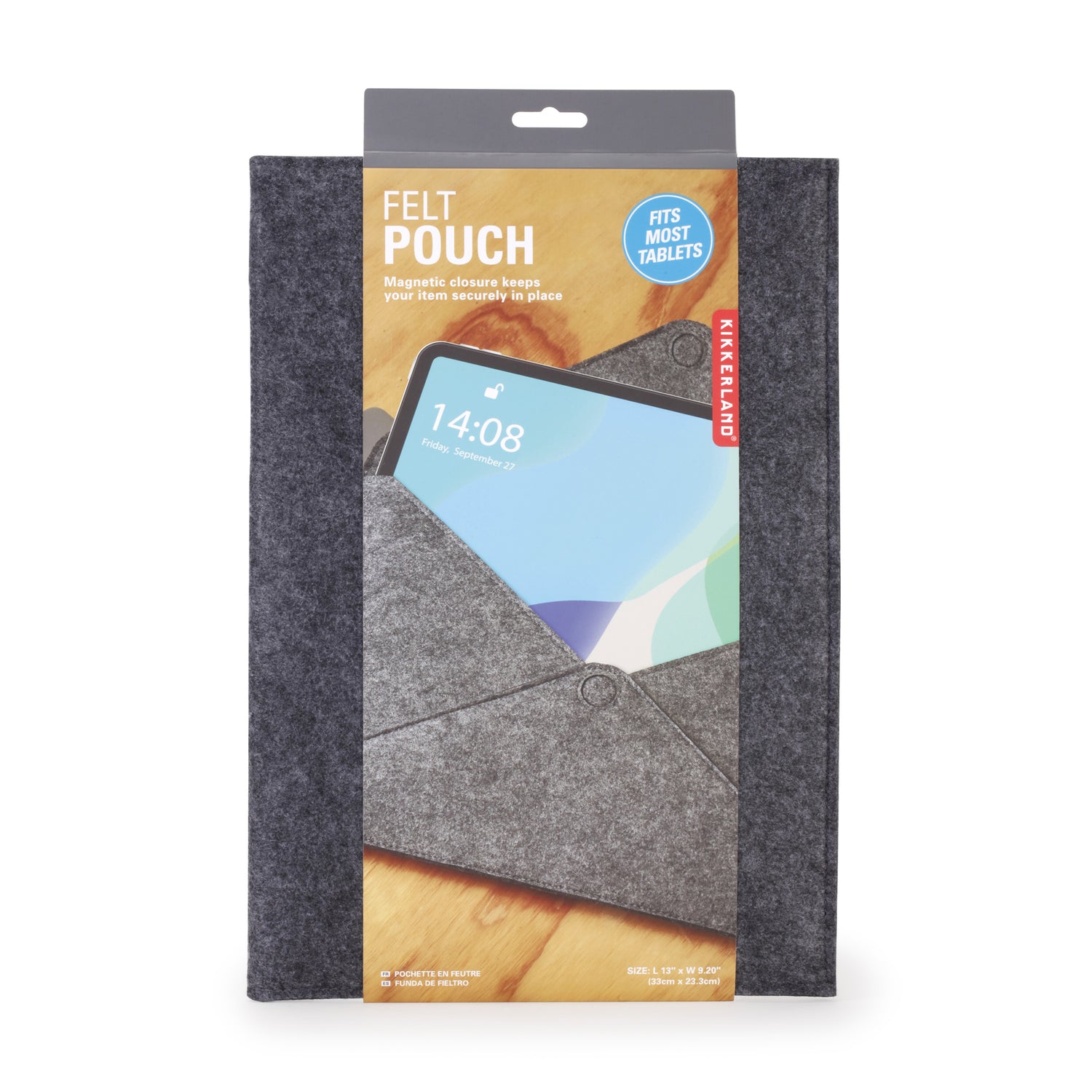 Stores and protects iPads & tablets, with magnetic clasp closure. , Design: KDT , Material: polyester , Prod. Dim: 33,3 x 23,5 x ,2 cm , Pkg. Dim.: 23,5 x 37 x 1 cm