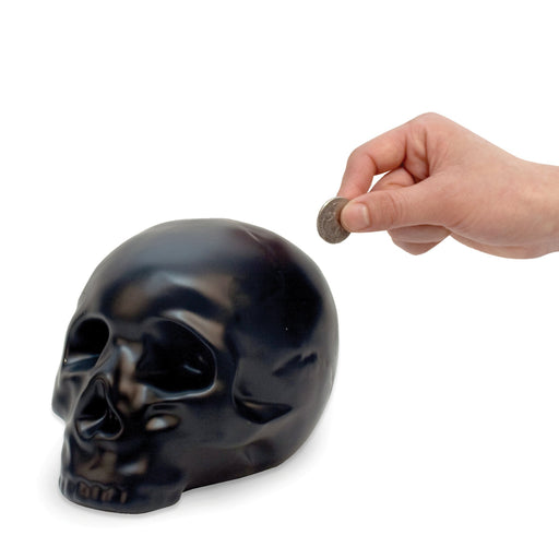 Ceramic Skull Coin Bank