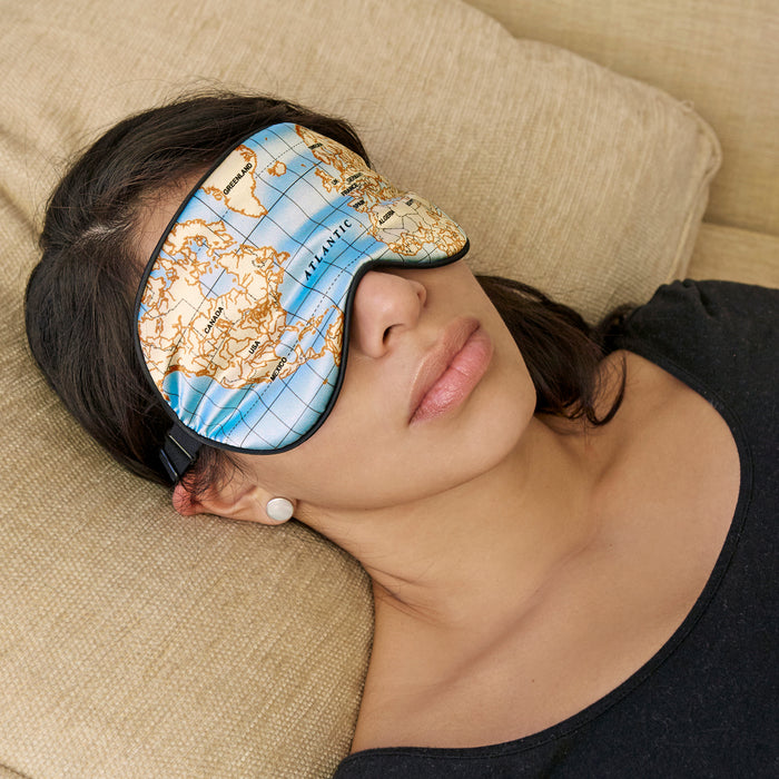 Kikkerland Ultra Soft Sleep Mask Maps